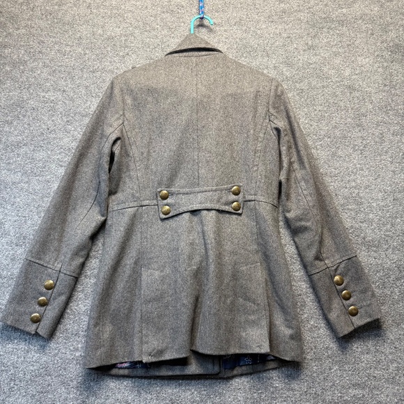VNT Delia's Peacoat Women Gray Med Wool Blend Double Breasted Brass Tone Buttons - Picture 2 of 9